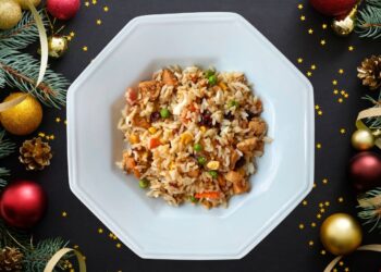arroz de forno de Natal