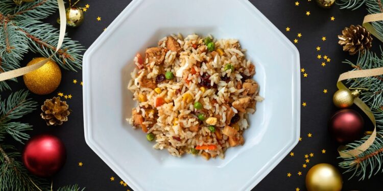 arroz de forno de Natal
