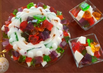 gelatina colorida de Natal