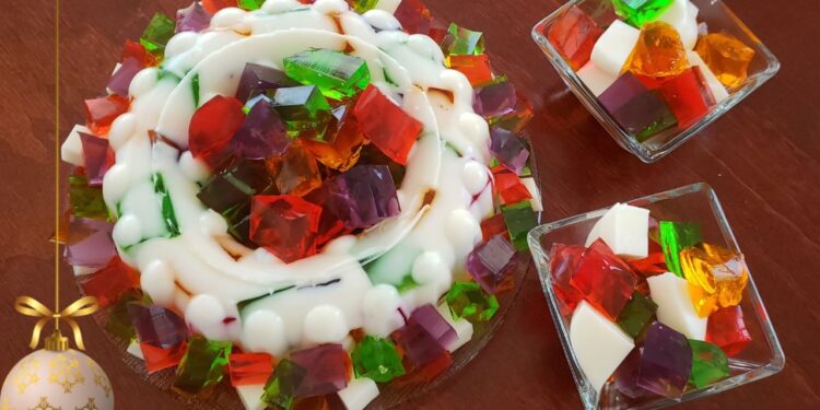 gelatina colorida de Natal