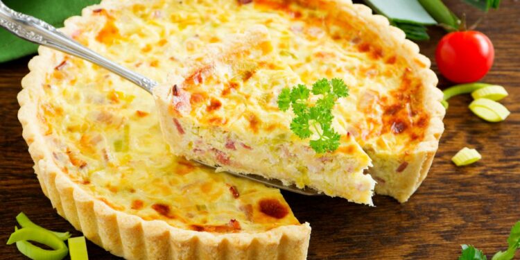 quiche de queijo e bacon
