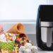 Sorvete na Air Fryer com bolo e marshmallow