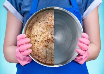 limpar panela com crosta de sujeira