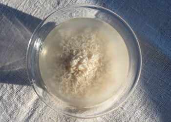 máscara de arroz caseira