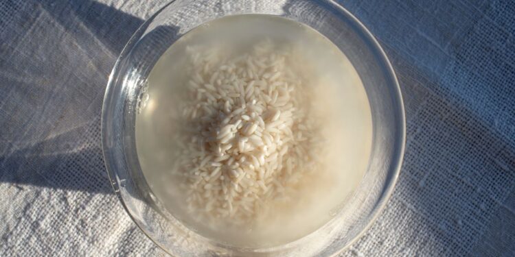 máscara de arroz caseira