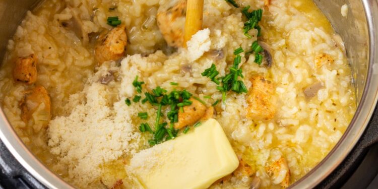 risoto na panela de pressão