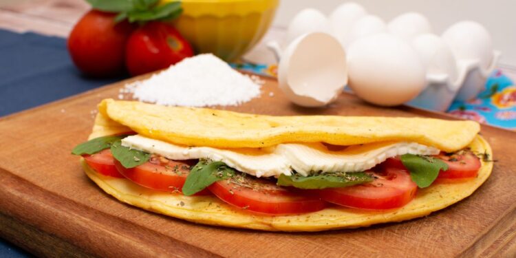 crepioca de legumes e queijo