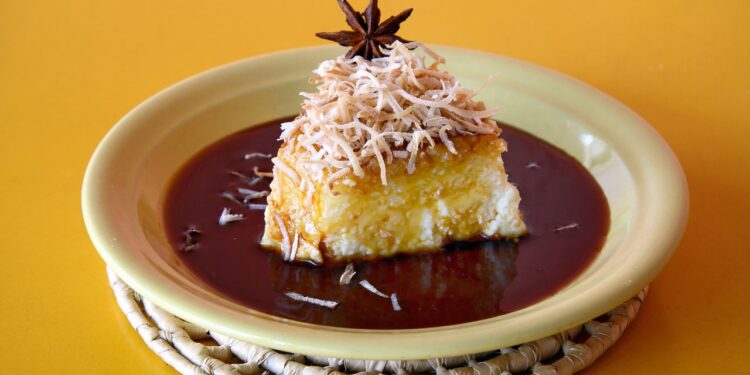 pudim cremoso de tapioca