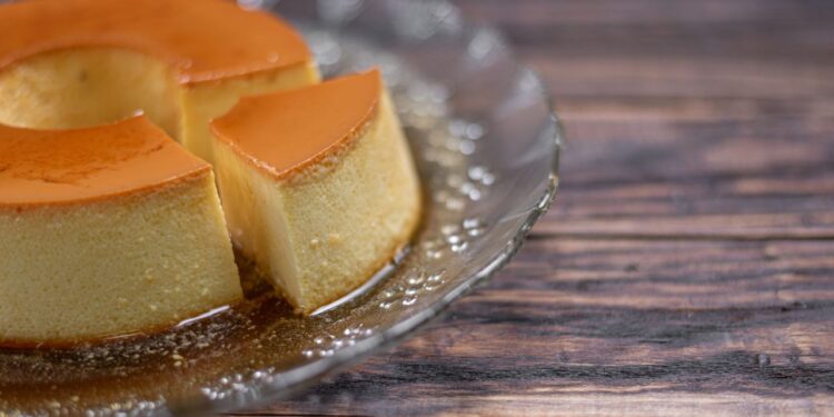 pudim de leite na boca do fogão