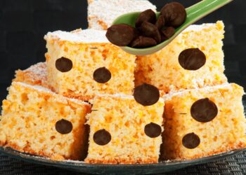 bolo de laranja com gotas de chocolate