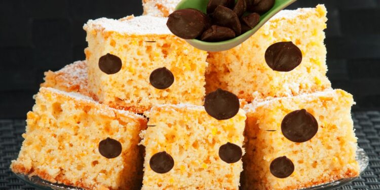 bolo de laranja com gotas de chocolate