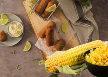 croquete de milho-verde de lata