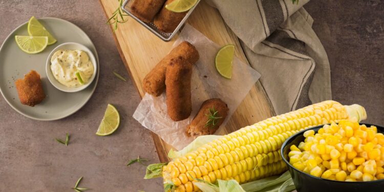 croquete de milho-verde de lata