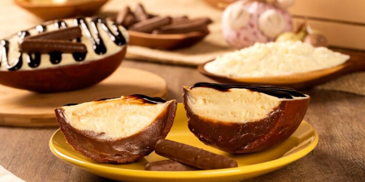 ovo de Páscoa com mousse de Ninho