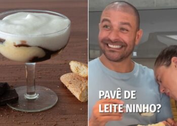 pavê de leite Ninho - Diogo Nogueira e Paolla Oliveira - Reprodução Instagram