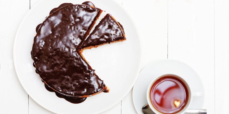 torta de maçã e chocolate