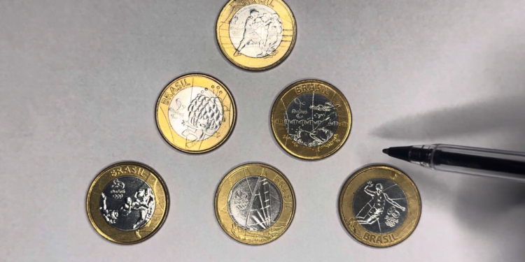 6 moedas 1 real olimpiadas 3900 reais