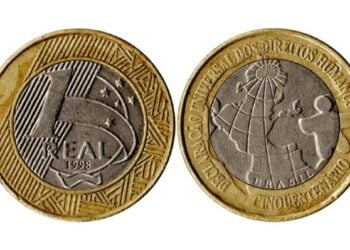 Moeda Rara de 1 Real dos Direitos Humanos