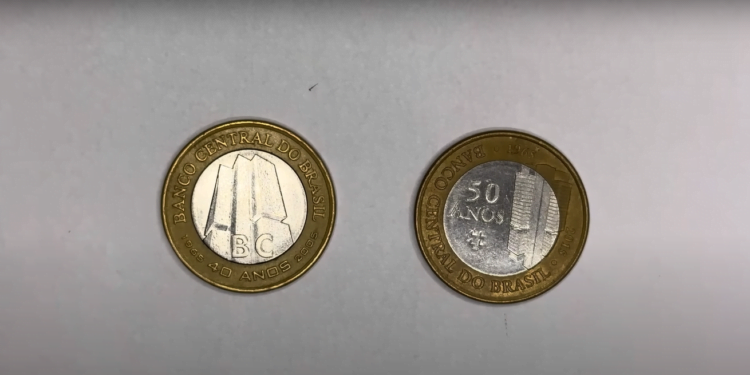 Moedas de 1 real banco central