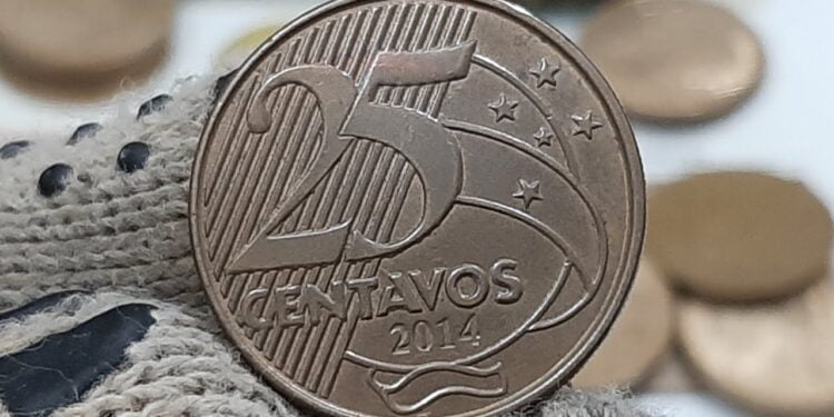 moeda de 25 centavos vale R$ 250