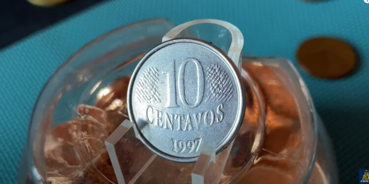 Moeda de 10 centavos ano 1997 e seus incríveis erros de cunhagem que valem até R$ 350!