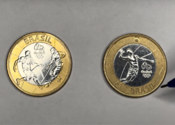 moedas raras vôlei e futebol