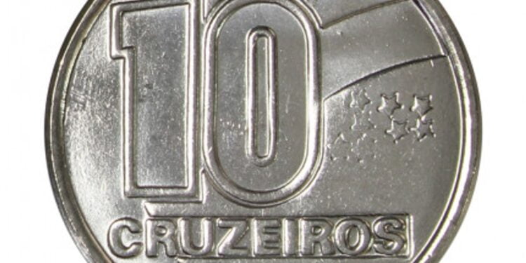 Moeda rara de 10 cruzeiros de 1992