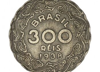 Moeda antiga de 300 réis valiosa