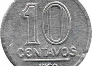 Moeda de 10 centavos de baixa tiragem