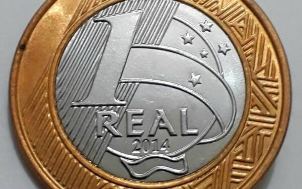 Moeda escassa de 1 real de 2014