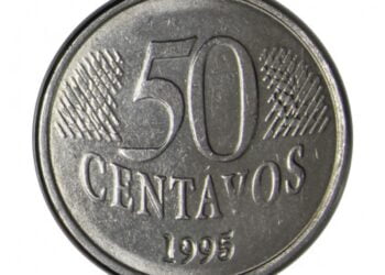 Moeda escassa de 50 centavos de 1995
