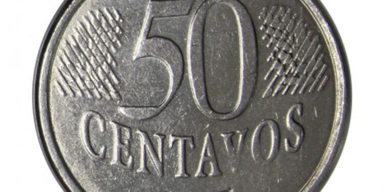 Moeda escassa de 50 centavos de 1995