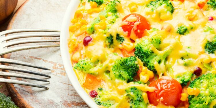 omelete de brócolis na Air Fryer