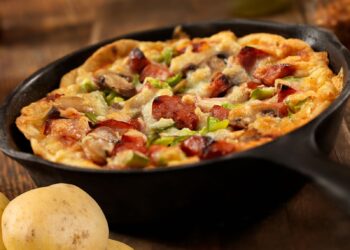 pizza de batata de frigideira