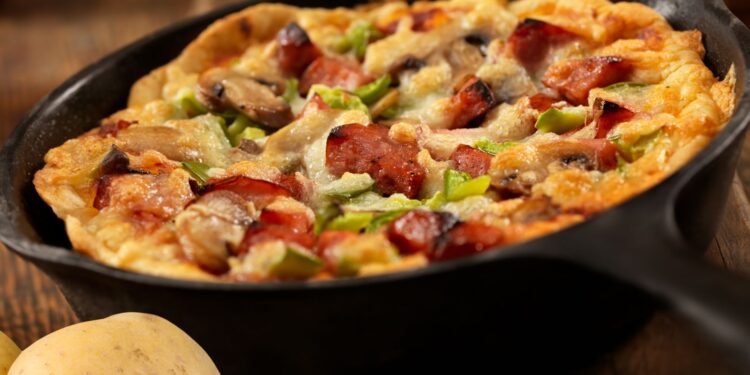 pizza de batata de frigideira