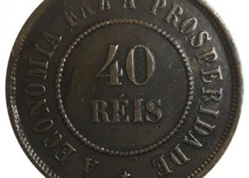 Moeda antiga valiosa de 40 réis