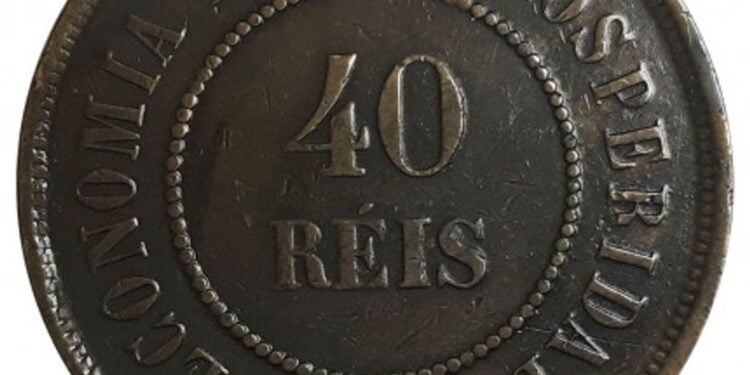 Moeda antiga valiosa de 40 réis