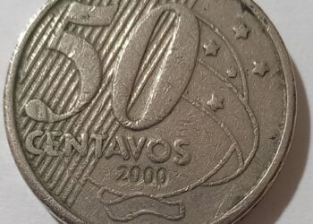 Moeda comum valiosa de 50 centavos