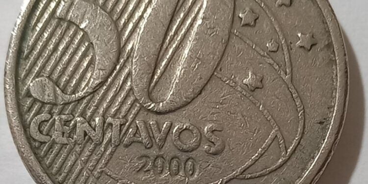 Moeda comum valiosa de 50 centavos