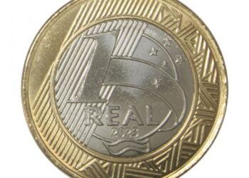 Moeda valiosa de 1 real de 2023